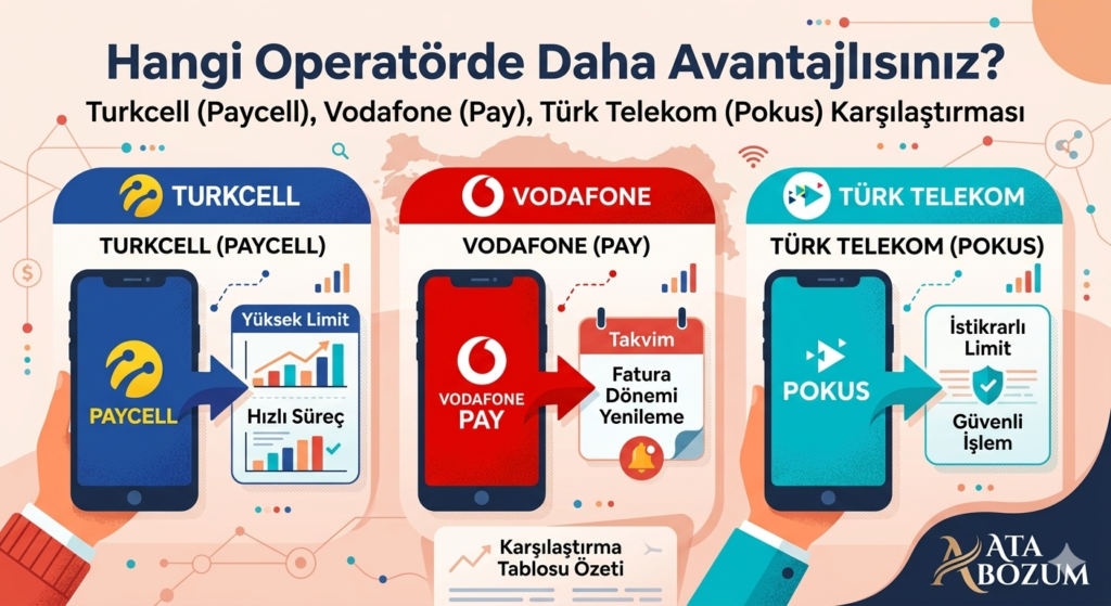 Hangi operatörde mobil ödeme bozdurma daha avantajlı - Turkcell Vodafone Türk Telekom karşılaştırması